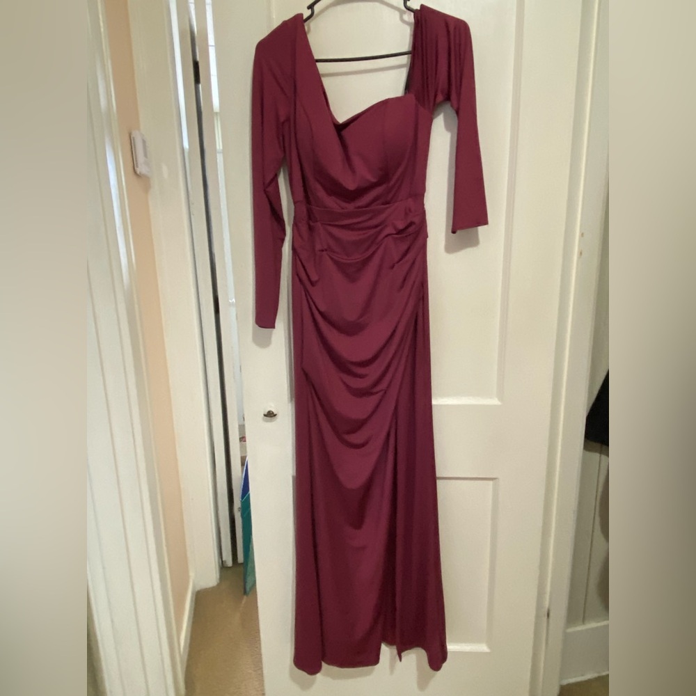 Pnina Tornai Asymmetrical Draped Gown - Plum